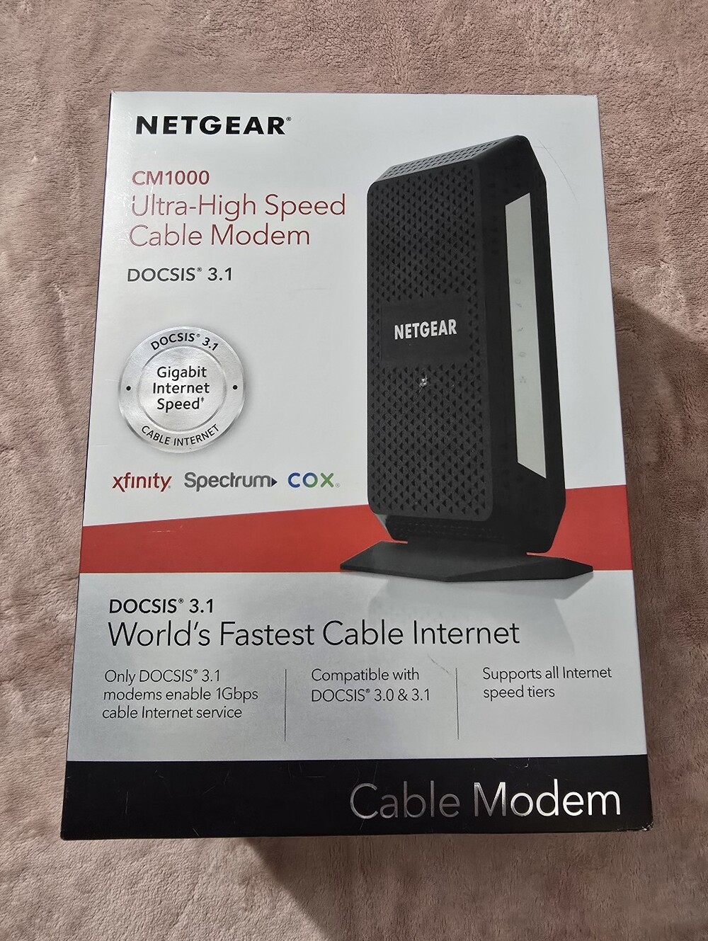 Netgear CM1000-100NAS DOCSIS 3.1 Ultra-High Speed Cable Modem COX XFINITY